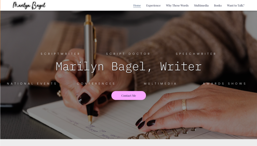 Marilyn Bagel Writer Website